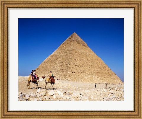 Framed Giza Pyramids, Giza, Egypt Print