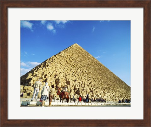 Framed Giza Pyramids, Giza, Egypt (camel) Print