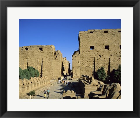 Framed Avenue of the Sphinxes, Temples of Karnak, Luxor, Egypt Print