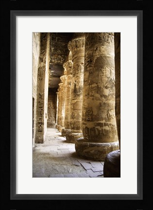 Framed Hieroglyphics,Temples of Karnak, Luxor, Egypt Print