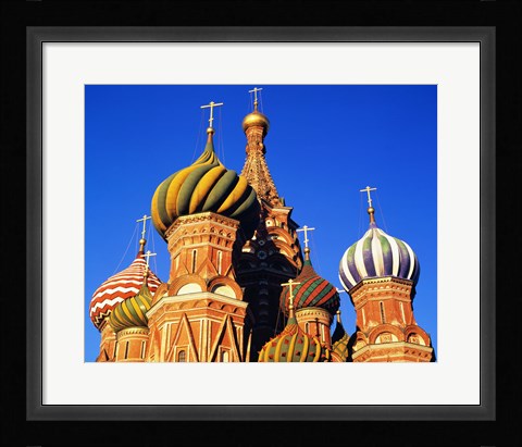 Framed High section view of a cathedral, St. Basil's Cathedral, Moscow, Russia Print