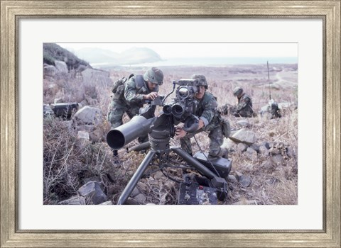 Framed United States Marines Tow Anti-Tank Weapons Print