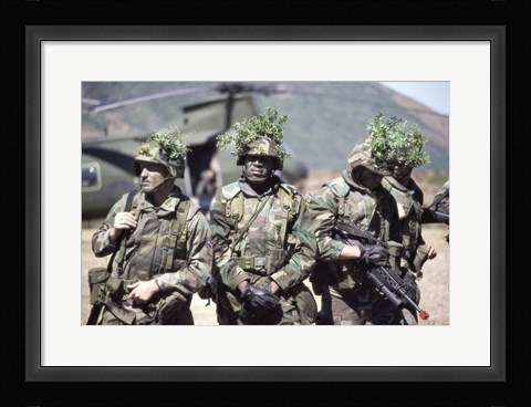 Framed Camouflage, U.S. Marines Print