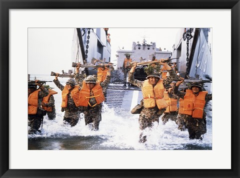 Framed Turkish Marines Amphibious Landing NATO Maneuvers Print