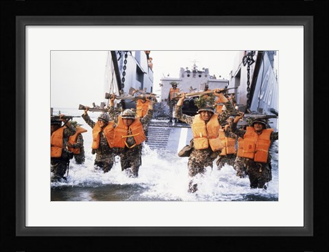 Framed Turkish Marines Amphibious Landing NATO Maneuvers Print