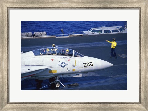 Framed Grumman F-14 Tomcat Flight Deck USS Eisenhower Print