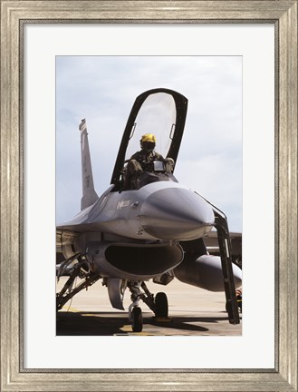 Framed U.S. Air Force  F-16 Falcon Jet Fighter Print