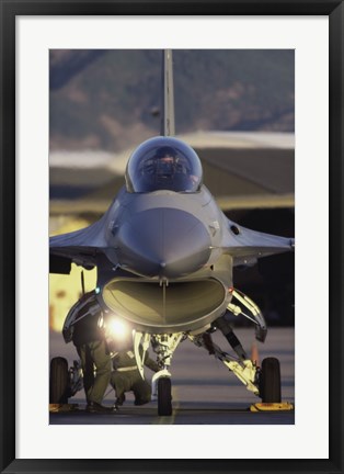 Framed General Dynamics F-16 Falcon Jet Fighter Nose Print