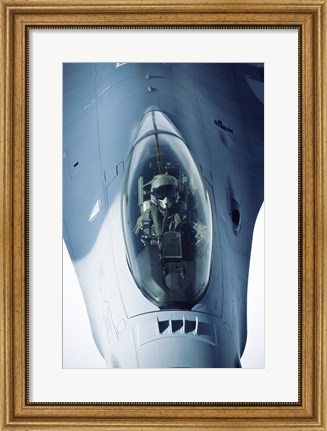 Framed F-16 Falcon Fighter Jet Print