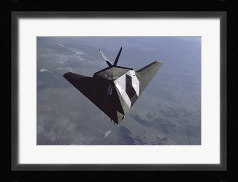 Framed US Air Force F-117 Stealth Figher Print