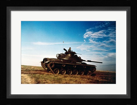 Framed Solider in a military tank Print