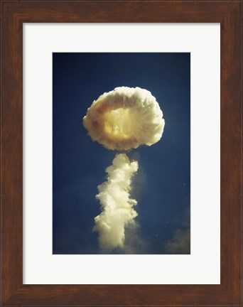 Framed Mushroom cloud formed bomb testing Print