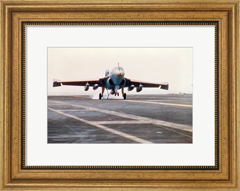 Framed Plane taking off from the USS Enterprise aircraft carrier Print