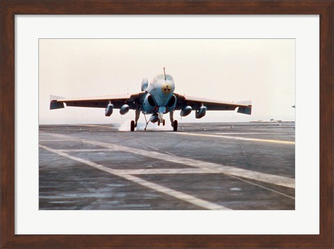 Framed Plane taking off from the USS Enterprise aircraft carrier Print