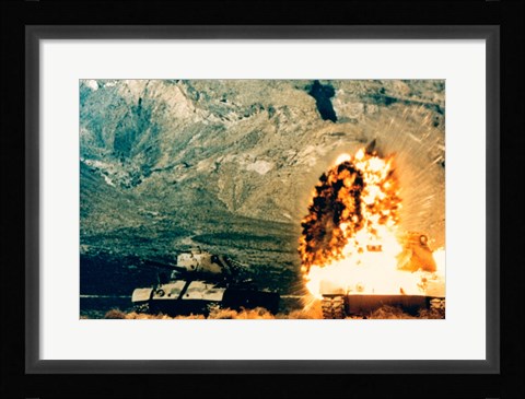 Framed Missile hitting an M47 Tank Print