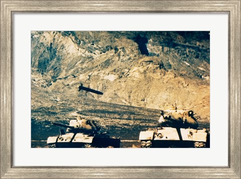 Framed Missile approaching an M47 Tank Print