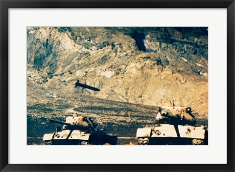 Framed Missile approaching an M47 Tank Print