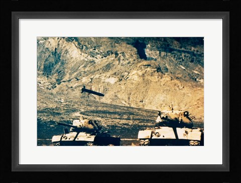 Framed Missile approaching an M47 Tank Print
