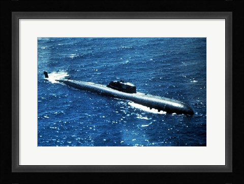 Framed Soviet Victor 1 Class Nuclear-Powered Attack Submarine Print