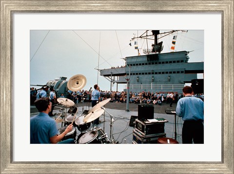 Framed Persian Gulf: A Band Plays For the USS Blue Ridge Print