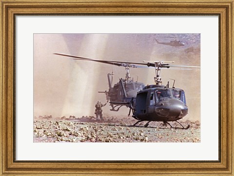 Framed UH-1A Iroquois Helicopters Print