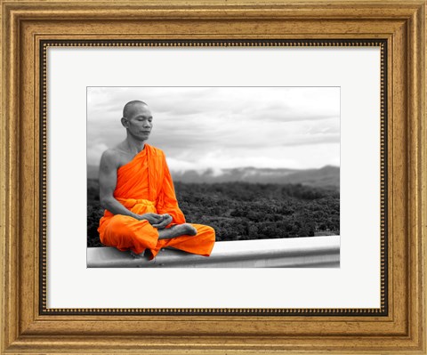 Framed Abbot of Watkun Meditating Print