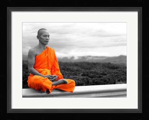 Framed Abbot of Watkun Meditating Print