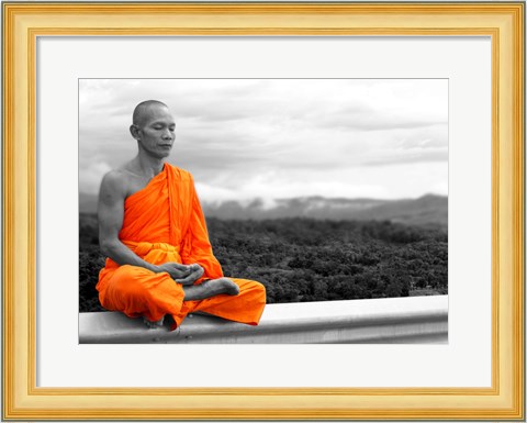 Framed Abbot of Watkun Meditating Print