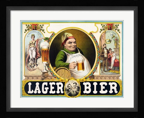 Framed Lager Bier Print