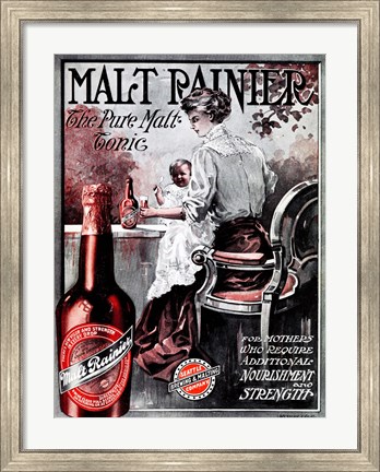 Framed Malt Rainier Beer Print