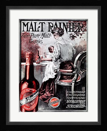 Framed Malt Rainier Beer Print