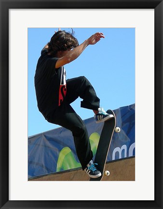 Framed Skateboarder On Blue Print