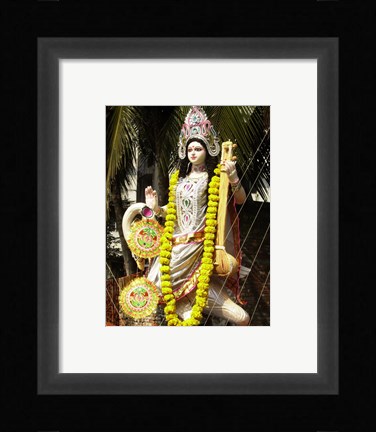 Framed Saraswati with Vitarka Mudra Print