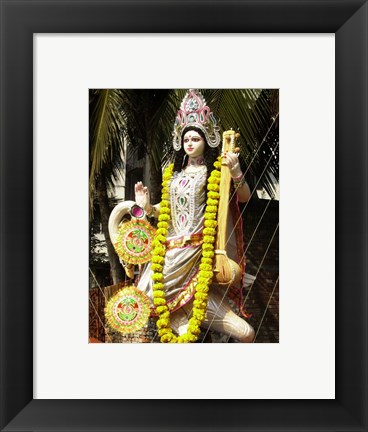Framed Saraswati with Vitarka Mudra Print