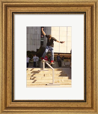 Framed Skateboarder On Stairs Print