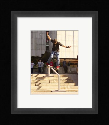 Framed Skateboarder On Stairs Print