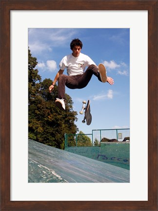 Framed Skateboarding Jump Print
