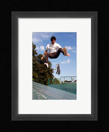 Framed Skateboarding Jump Print