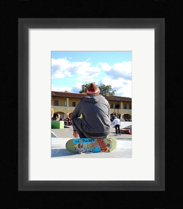 Framed Skater In Florence On Board Print
