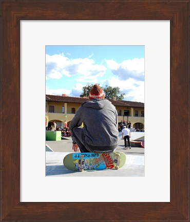 Framed Skater In Florence On Board Print