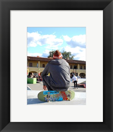 Framed Skater In Florence On Board Print