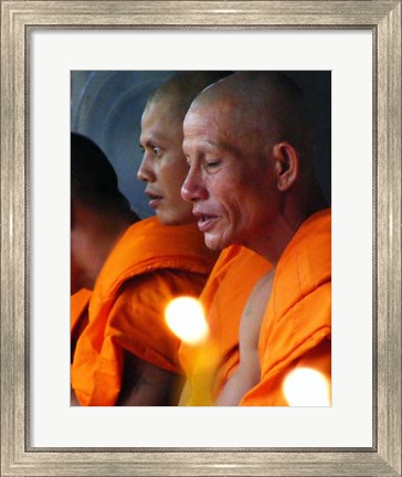 Framed Buddhist Monk Meditation in Wat Khung Taphao Print