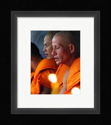 Framed Buddhist Monk Meditation in Wat Khung Taphao Print