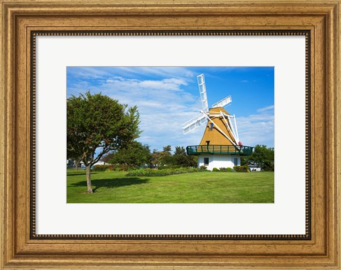 Framed Traditional windmill in a field, City Beach Park, Oak Harbor, Whidbey Island, Island County, Washington State, USA Print