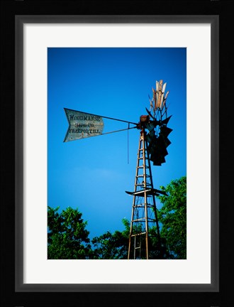 Framed Low angle view of an industrial windmill, Winterset, Iowa, USA Print