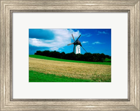 Framed Traditional windmill in a field, Skerries Mills Museum, Skerries Print