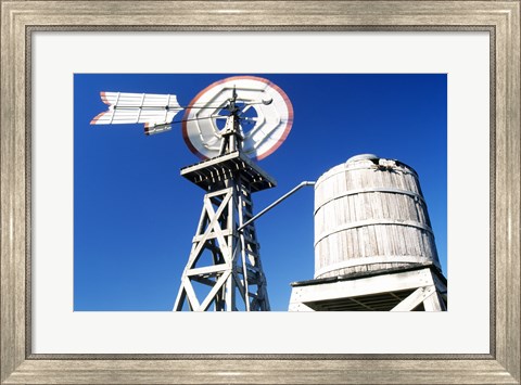 Framed USA, Texas, San Antonio, Tower of the Americas, low angle of old windmill Print