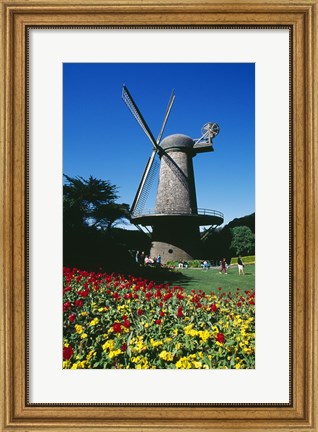 Framed USA, California, San Francisco, Golden Gate Park, windmill Print