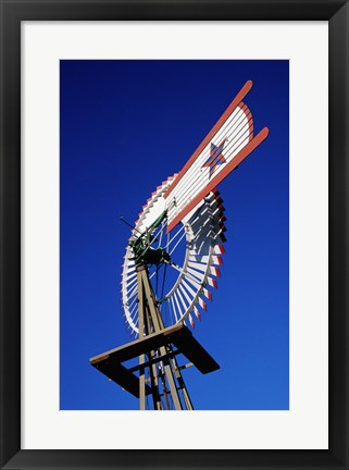 Framed Close view of a windmill at American Wind Power Center, Texas Print