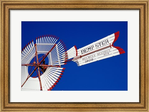 Framed Low angle American Wind Power Center, Lubbock, Texas Print